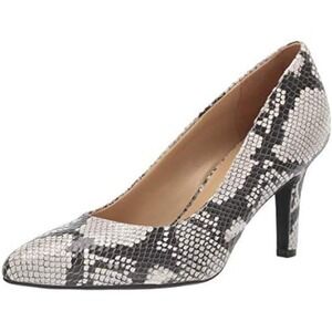 Women's‎ Naturalizer Evie Classic Pointed Toe Pumps Snake Embossed Leather 9.5M
